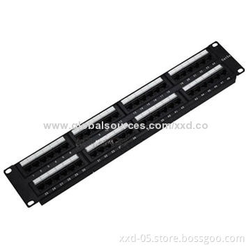 24-port Cat6 Patch Panel for Ethernet Cables, 22-24AWG Wire